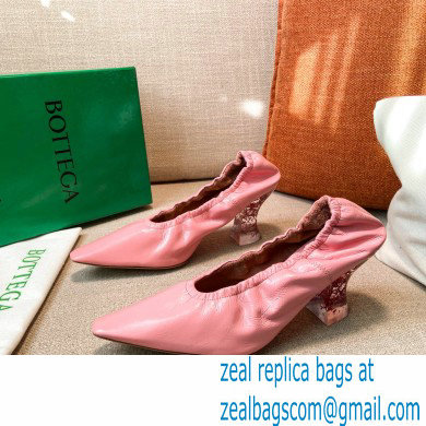 Bottega Veneta Almond Toe Pumps in Crush Nappa Pink with Plexiglass Heel 7.5cm 2021 - Click Image to Close