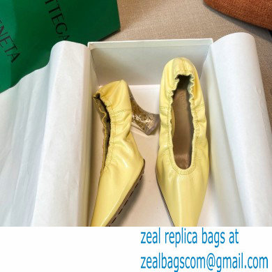 Bottega Veneta Almond Toe Pumps in Crush Nappa Yellow with Plexiglass Heel 7.5cm 2021