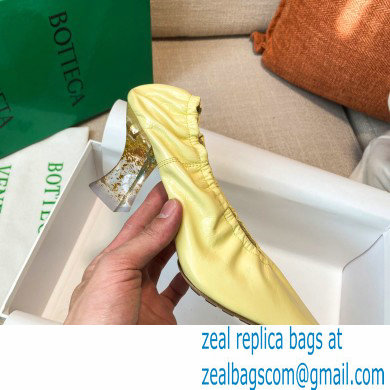 Bottega Veneta Almond Toe Pumps in Crush Nappa Yellow with Plexiglass Heel 7.5cm 2021