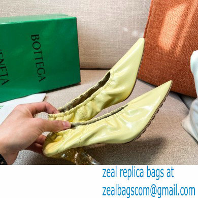 Bottega Veneta Almond Toe Pumps in Crush Nappa Yellow with Plexiglass Heel 7.5cm 2021