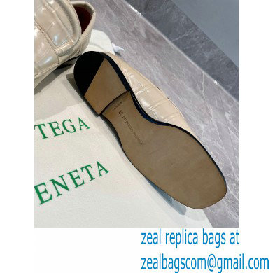 Bottega Veneta Crocodile Print Calf Leather Loafers Beige 2021