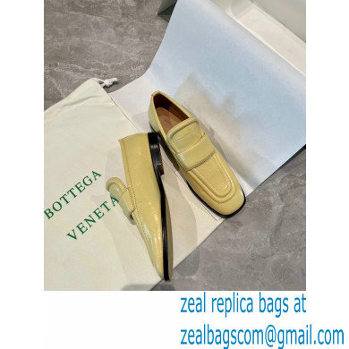 Bottega Veneta Crocodile Print Calf Leather Loafers Yellow 2021