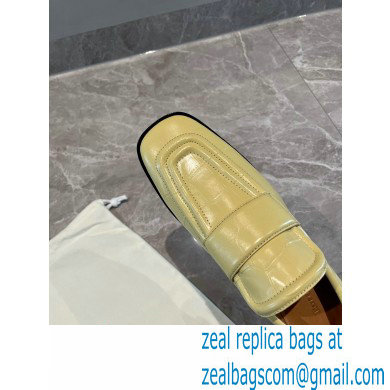 Bottega Veneta Crocodile Print Calf Leather Loafers Yellow 2021 - Click Image to Close