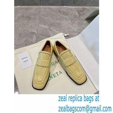 Bottega Veneta Crocodile Print Calf Leather Loafers Yellow 2021