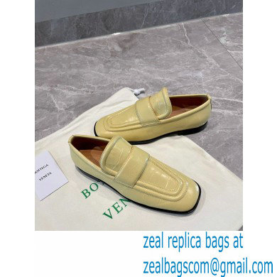 Bottega Veneta Crocodile Print Calf Leather Loafers Yellow 2021