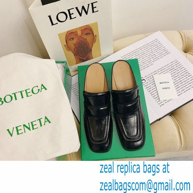 Bottega Veneta Crocodile Print Calf Leather Mules Black 2021 - Click Image to Close