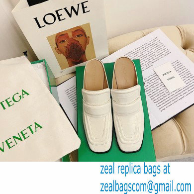 Bottega Veneta Crocodile Print Calf Leather Mules White 2021 - Click Image to Close