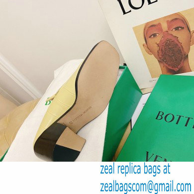 Bottega Veneta Crocodile Print Calf Leather Mules Yellow 2021 - Click Image to Close