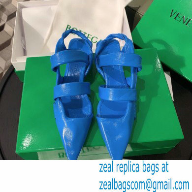 Bottega Veneta Heel 3cm BV POINT Slingback Shoes Blue 2020 - Click Image to Close