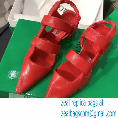 Bottega Veneta Heel 3cm BV POINT Slingback Shoes Red 2020