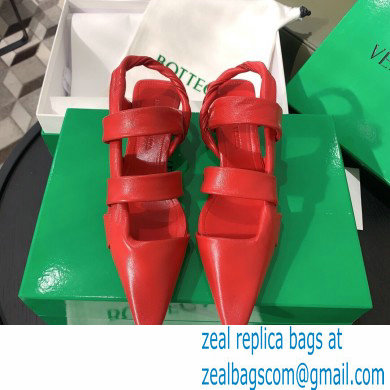 Bottega Veneta Heel 3cm BV POINT Slingback Shoes Red 2020 - Click Image to Close