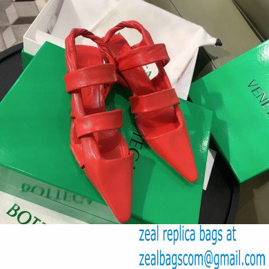 Bottega Veneta Heel 3cm BV POINT Slingback Shoes Red 2020 - Click Image to Close