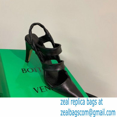 Bottega Veneta Heel 8.5cm BV POINT Slingback Shoes Black 2020 - Click Image to Close