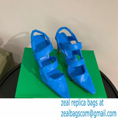 Bottega Veneta Heel 8.5cm BV POINT Slingback Shoes Blue 2020
