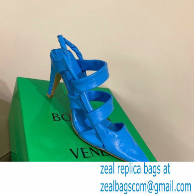 Bottega Veneta Heel 8.5cm BV POINT Slingback Shoes Blue 2020 - Click Image to Close