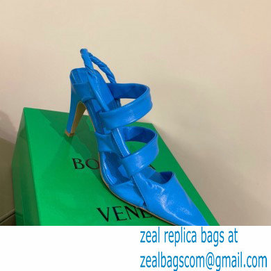 Bottega Veneta Heel 8.5cm BV POINT Slingback Shoes Blue 2020