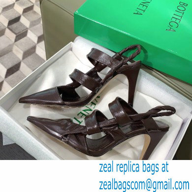 Bottega Veneta Heel 8.5cm BV POINT Slingback Shoes Coffee 2020