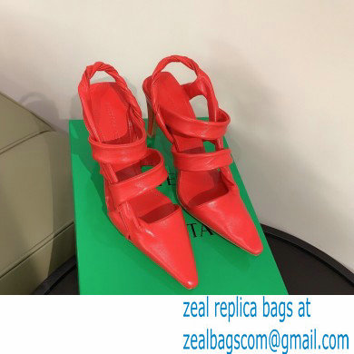 Bottega Veneta Heel 8.5cm BV POINT Slingback Shoes Red 2020