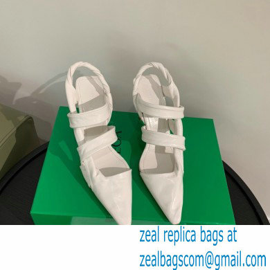 Bottega Veneta Heel 8.5cm BV POINT Slingback Shoes White 2020 - Click Image to Close
