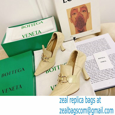 Bottega Veneta Heel 8.5cm THE MADAME Horsebit Pumps in Crush Nappa Beige 2021 - Click Image to Close