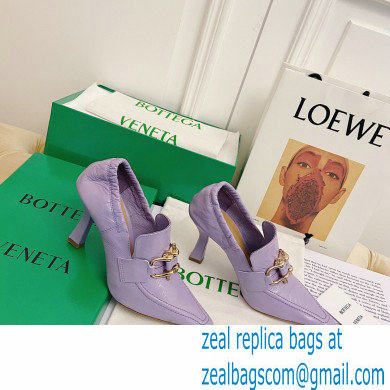 Bottega Veneta Heel 8.5cm THE MADAME Horsebit Pumps in Crush Nappa Lavender 2021 - Click Image to Close