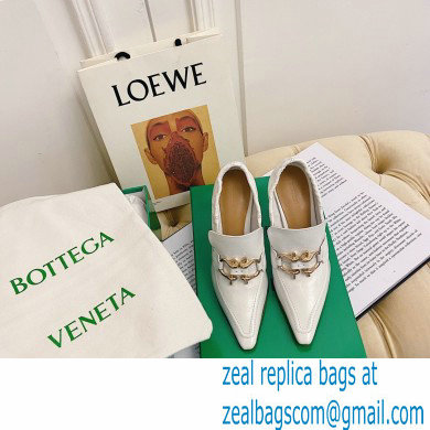 Bottega Veneta Heel 8.5cm THE MADAME Horsebit Pumps in Crush Nappa White 2021