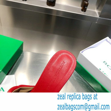 Bottega Veneta Heel 8cm Square Sole Quilted Padded Mules Sandals Red 2021