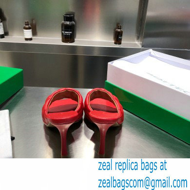 Bottega Veneta Heel 8cm Square Sole Quilted Padded Mules Sandals Red 2021 - Click Image to Close