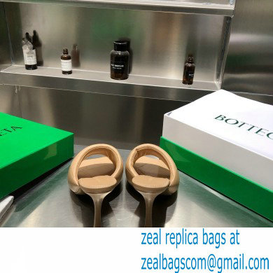 Bottega Veneta Heel 9cm Square Sole Quilted The Rubber Lido Mules Sandals Beige 2021 - Click Image to Close