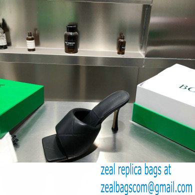 Bottega Veneta Heel 9cm Square Sole Quilted The Rubber Lido Mules Sandals Black 2021