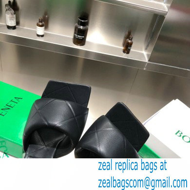 Bottega Veneta Heel 9cm Square Sole Quilted The Rubber Lido Mules Sandals Black 2021