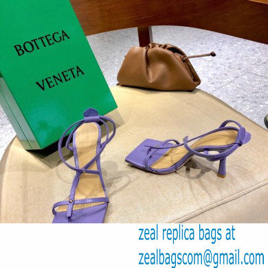 Bottega Veneta Heel 9cm Square Sole Skinny Straps Stretch Sandals Lavender 2021