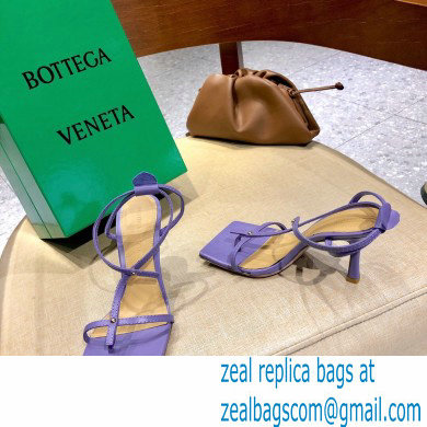 Bottega Veneta Heel 9cm Square Sole Skinny Straps Stretch Sandals Lavender 2021 - Click Image to Close