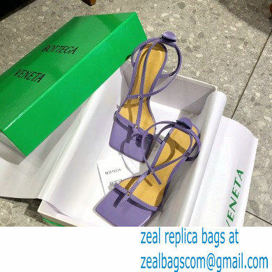 Bottega Veneta Heel 9cm Square Sole Skinny Straps Stretch Sandals Lavender 2021