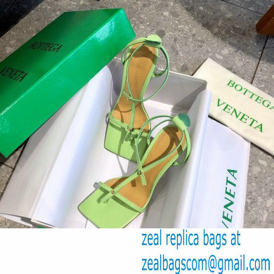 Bottega Veneta Heel 9cm Square Sole Skinny Straps Stretch Sandals Light Green 2021