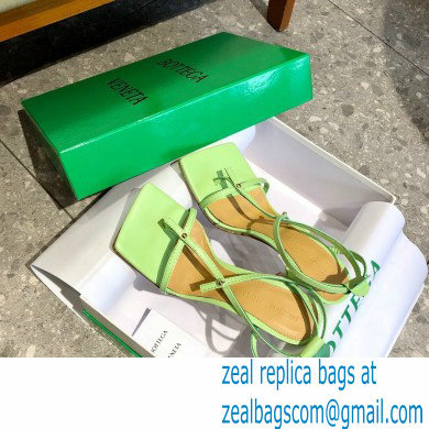 Bottega Veneta Heel 9cm Square Sole Skinny Straps Stretch Sandals Light Green 2021 - Click Image to Close