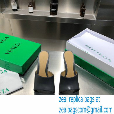 Bottega Veneta Heel 9cm Square Sole Stretch Mules Sandals Dark Gray 2021