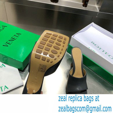 Bottega Veneta Heel 9cm Square Sole Stretch Mules Sandals Dark Gray 2021 - Click Image to Close