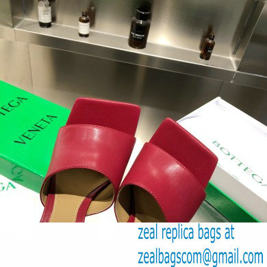 Bottega Veneta Heel 9cm Square Sole Stretch Mules Sandals Dark Red 2021