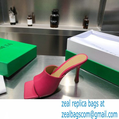 Bottega Veneta Heel 9cm Square Sole Stretch Mules Sandals Fuchsia 2021 - Click Image to Close