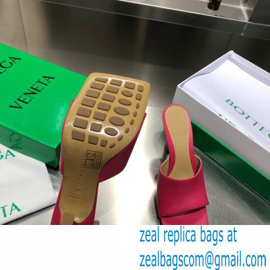 Bottega Veneta Heel 9cm Square Sole Stretch Mules Sandals Fuchsia 2021