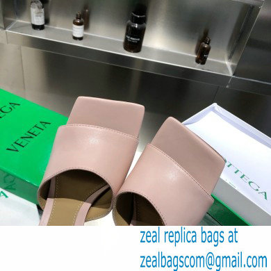 Bottega Veneta Heel 9cm Square Sole Stretch Mules Sandals Nude Pink 2021