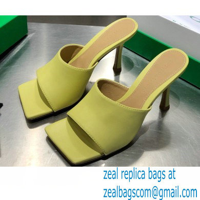 Bottega Veneta Heel 9cm Square Sole Stretch Mules Sandals Pear Green 2021 - Click Image to Close