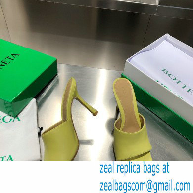 Bottega Veneta Heel 9cm Square Sole Stretch Mules Sandals Pear Green 2021 - Click Image to Close