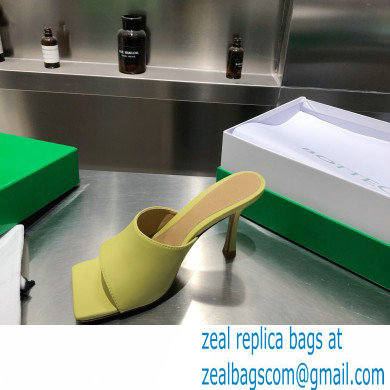 Bottega Veneta Heel 9cm Square Sole Stretch Mules Sandals Pear Green 2021 - Click Image to Close