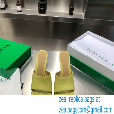 Bottega Veneta Heel 9cm Square Sole Stretch Mules Sandals Pear Green 2021 - Click Image to Close