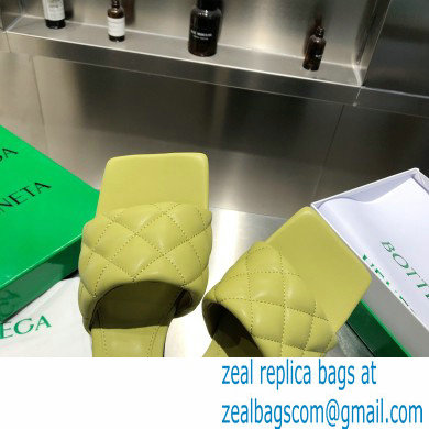 Bottega Veneta Square Sole Quilted Padded Flat Slides Sandals Pear Green 2021 - Click Image to Close