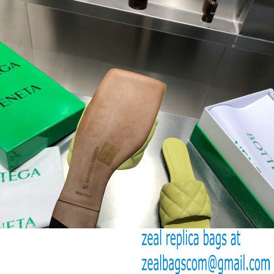 Bottega Veneta Square Sole Quilted Padded Flat Slides Sandals Pear Green 2021