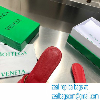 Bottega Veneta Square Sole Quilted Padded Flat Slides Sandals Red 2021
