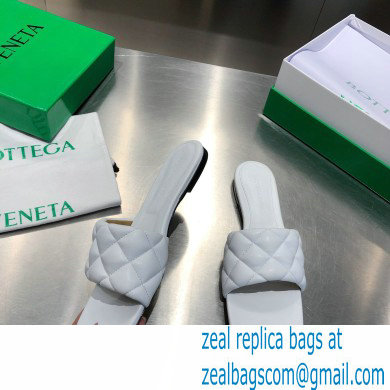 Bottega Veneta Square Sole Quilted Padded Flat Slides Sandals White 2021